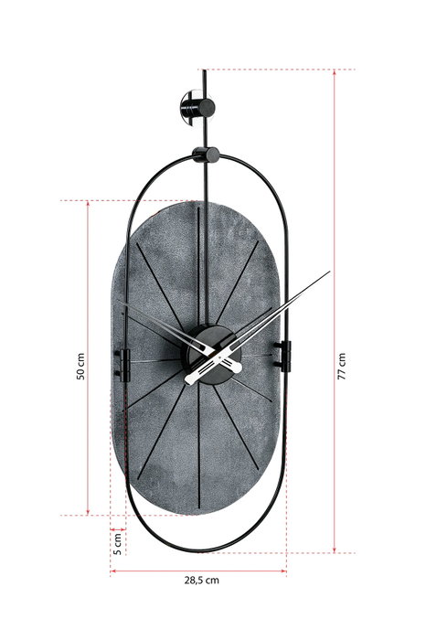 Wallity Sntr - Silver Reloj de pared decorativo